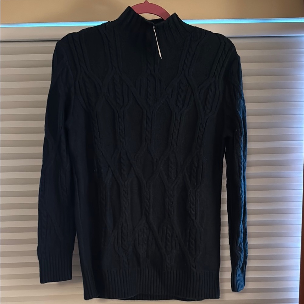 Banana Republic Black Turtleneck Sweater with Ribbed Texture